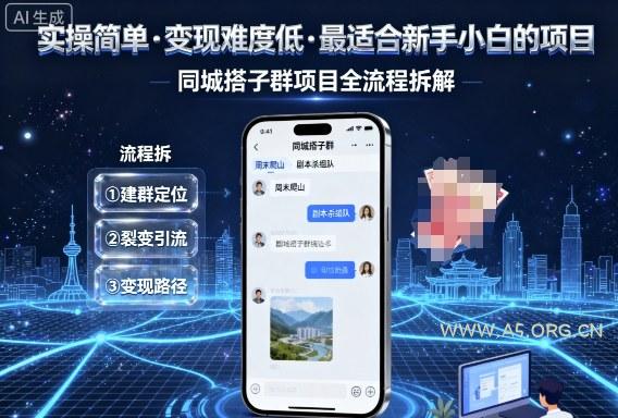 实操简单，变现难度低，最适合新手小白做的项目，每天轻松收入3张，同城搭子群项目全流程拆解-A5资源网