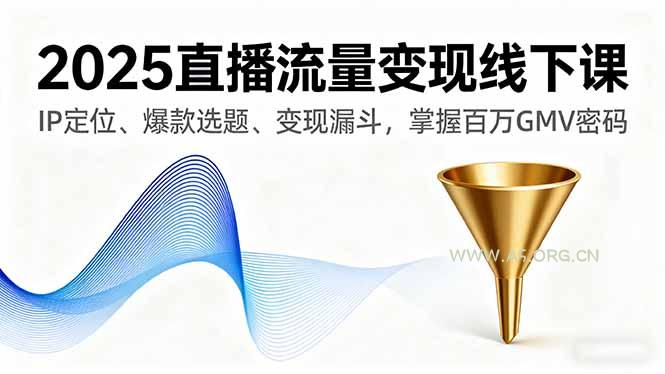 2025直播流量变现线下课，IP定位、爆款选题、变现漏斗，掌握百万GMV密码-A5资源网