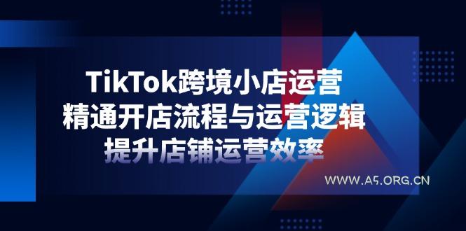 TikTok跨境小店运营，精通开店流程与运营逻辑，提升店铺运营效率-A5资源网