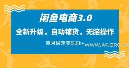 闲鱼电商3.0，全新升级，自动铺货，无脑操作，单月稳定变现8k+【揭秘】-A5资源网