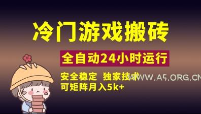 冷门游戏全自动搬砖，独家技术，稳定无风险，可矩阵月入5k，小白可做【揭秘】-A5资源网