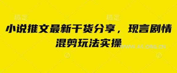 小说推文最新干货分享，现言剧情混剪玩法实操-A5资源网