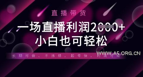 半无人直播带货，一场利润数张，适合所有平台玩法，小白也可轻松-A5资源网