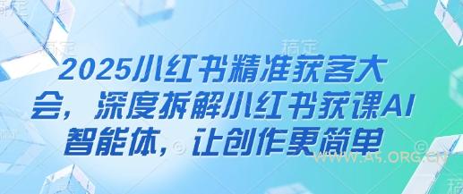 2025小红书精准获客大会，深度拆解小红书获课AI智能体，让创作更简单-A5资源网