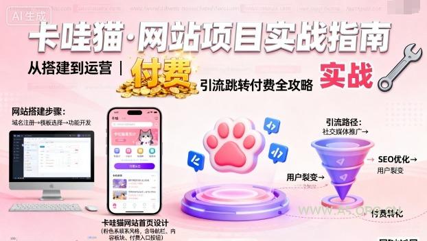 卡哇猫·网站项目，网站搭建与运营以及引流跳转付费-A5资源网