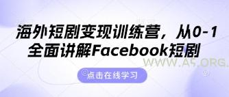海外短剧变现训练营，从0-1全面讲解Facebook短剧-A5资源网