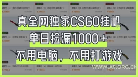 真全网独家CSGO挂G，单日捡漏1k+【揭秘】-A5资源网