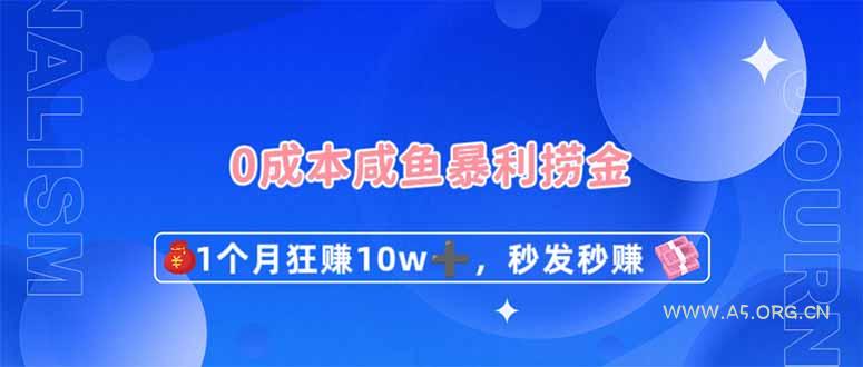 0成本闲鱼暴利捞金，1个月狂赚10W+，秒发秒赚新玩法-A5资源网