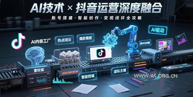 AI技术与抖音运营的深度融合应用：涵盖账号搭建、内容创作、收益变现等-A5资源网