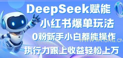 DeepSeek赋能小红书爆单玩法0粉新手小白都能操作，执行力跟上收益轻松上W，懒人勿做-A5资源网