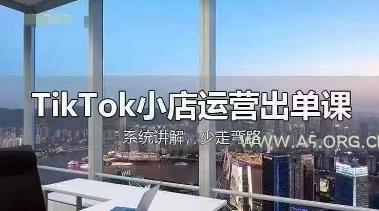 TikTok小店运营出单课，从开店选品、运营出单、发货回款，进行全流程讲解-A5资源网