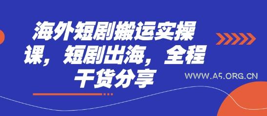 海外短剧搬运实操课，短剧出海，全程干货分享-A5资源网