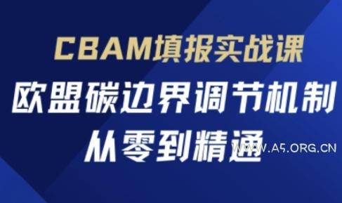 CBAM填报实战课，欧盟碳边界调节机制，从零到精通-A5资源网