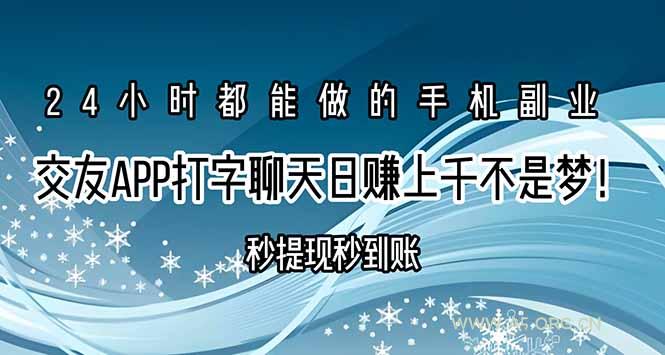 交友APP打字聊天赚钱秒提现秒到账，日赚上千不是梦！-A5资源网
