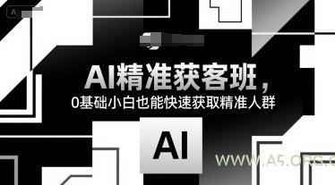AI精准获客班，0基础小白也能快速获取精准人群-A5资源网