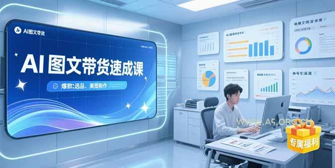 AI图文带货速成课，养号引流秘籍，爆款选品策略，美图制作全流程-A5资源网