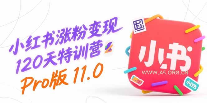小红书涨粉变现120天特训营Pro版11.0：从0到1掌握平台运营,内容制作和变现-A5资源网
