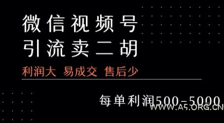 视频号卖二胡教程，利润大 易成交 售后少，一单利润5张+-A5资源网