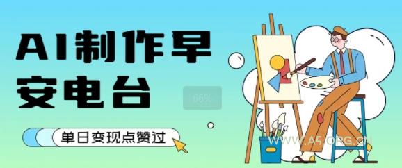用AI制作早安电台，单日变现1k+，条条点赞过W-A5资源网