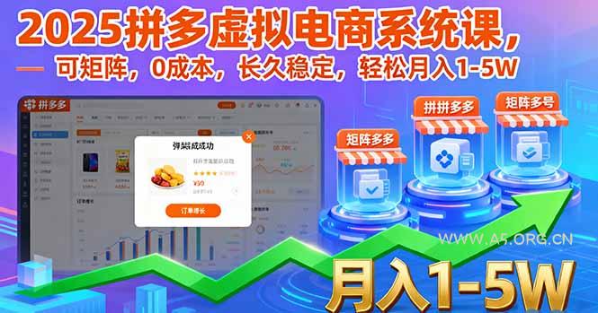 2025拼多多虚拟电商系统课，可矩阵，0成本，长久稳定，轻松月入1-5W-A5资源网