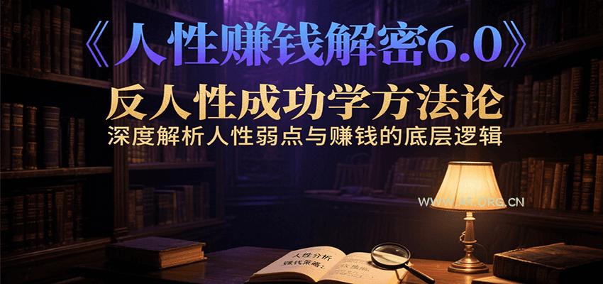 人性赚钱解密6.0，反人性成功学方法论，深度解析人性弱点与赚钱的底层逻辑-A5资源网