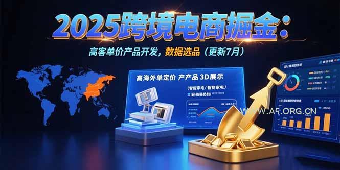 2025跨境电商掘金：蓝海市场定位，高客单价产品开发，数据选品(更新7月-A5资源网