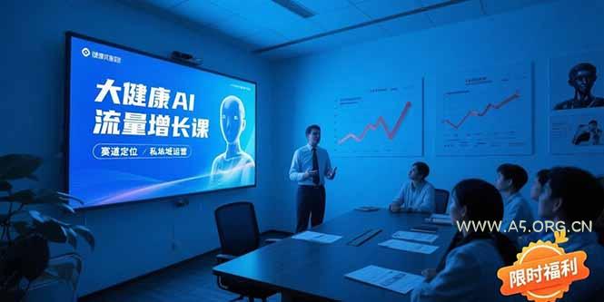 大健康AI流量增长课8.0，赛道定位方法论，AI数字人内容生产，私域转化运营-A5资源网