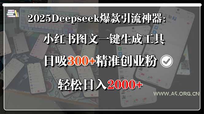 2025Deepseek爆款引流神器：小红书图文一键生成工具，日吸300+精准创业...-A5资源网