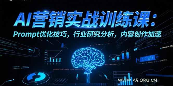 AI营销实战训练课：Prompt优化技巧，行业研究分析，内容创作加速-A5资源网