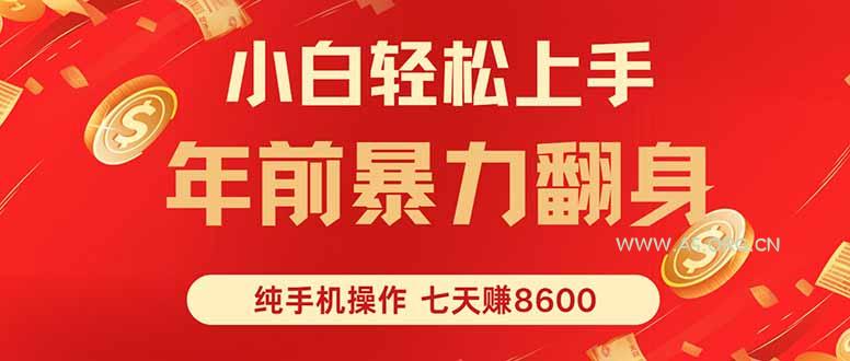 七天狂赚8600，小白纯手机操作，日入1000+-A5资源网