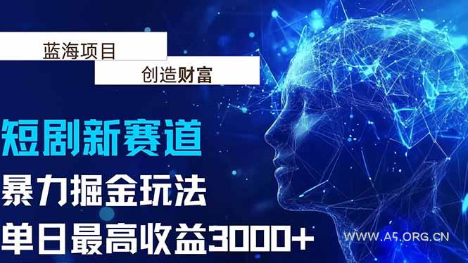 抖音新赛道，暴力掘金玩法，单日收益最高3000+-A5资源网