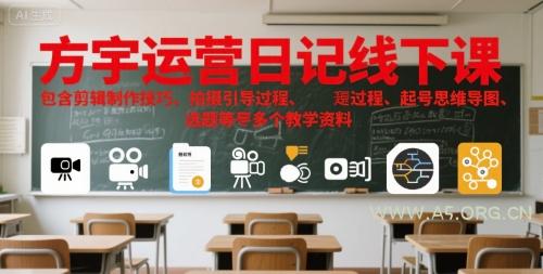 方宇运营日记线下课，包含剪辑制作技巧、拍摄引导过程、起号思维导图、选题等多个教学资料-A5资源网
