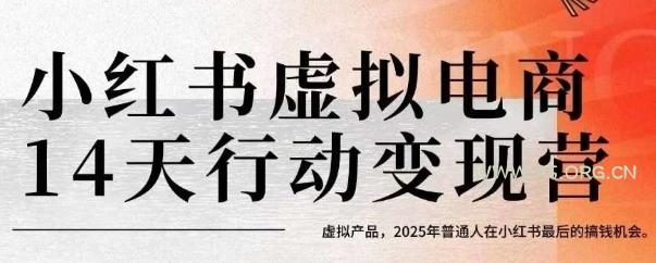 小红书虚拟电商14天变现训练营，虚拟产品，2025年普通人在小红书最后的搞钱机会-A5资源网
