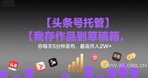 【头条号托管 】我存作品到草稿箱，你每天5分钟发布，最高月入2W+【揭秘】-A5资源网
