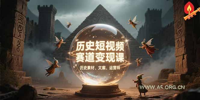 历史短视频赛道变现课，百集素材库应用，文案剪辑技巧，账号运营全案-A5资源网