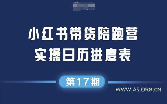 小红书第17期带货陪跑营，不囤货，无不直播，无不投流，通过选品+笔记内容+测品+笔记铺量+矩阵运营打爆款-A5资源网