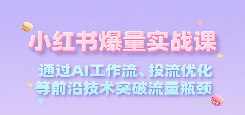 小红书爆量实战课，通过AI工作流、投流优化等前沿技术突破流量瓶颈-A5资源网
