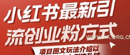 小红书最新引流创业粉方式，项目图文玩法介绍以及如何安全倒流私域-A5资源网