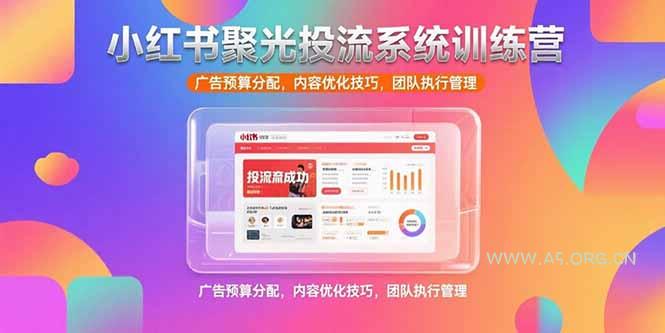 小红书聚光投流系统训练营，广告预算分配，内容优化技巧，团队执行管理-A5资源网
