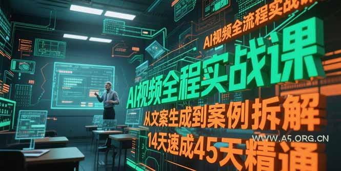 AI视频全流程实战课，从文案生成到案例拆解，14天速成45天精通-A5资源网