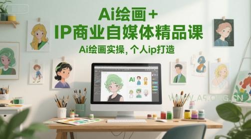 Ai绘画+IP商业自媒体精品课，Ai绘画实操，个人ip打造-A5资源网
