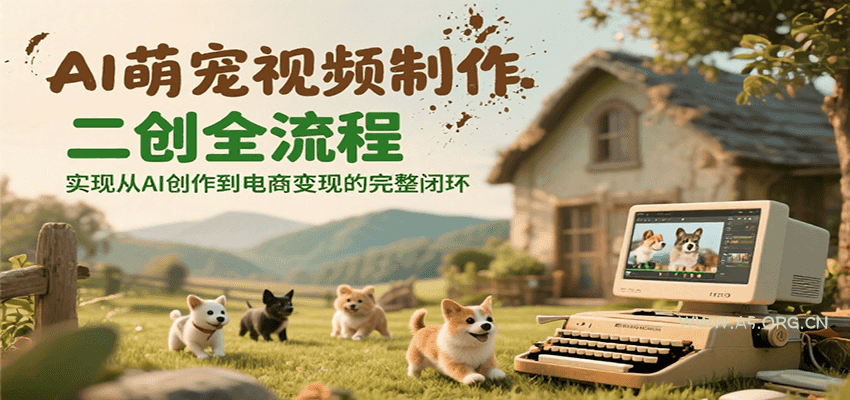 AI萌宠视频制作二创全流程，实现从AI创作到电商变现的完整闭环-A5资源网