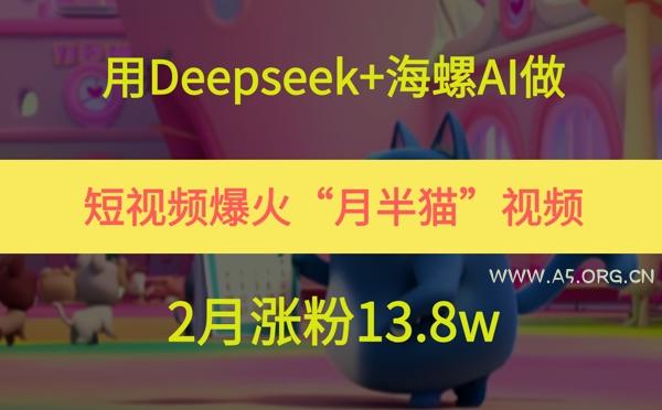 用Deepseek+海螺AI做短视频爆火“月半猫”视频，2月涨粉13.8w-A5资源网