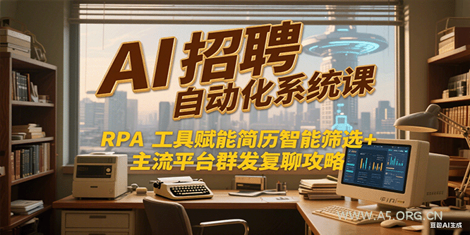 AI招聘自动化系统课，RPA工具赋能简历智能筛选+主流平台群发复聊全攻略-A5资源网