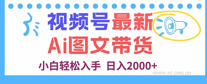 视频号最新AI图文带货，每天几分钟，小白轻松入手，日入2000+-A5资源网