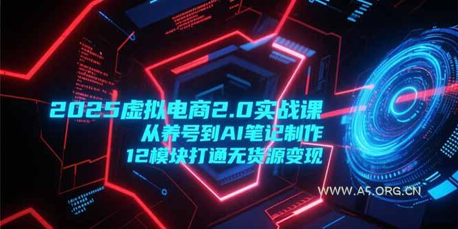 2025虚拟电商2.0实战课，从养号到AI笔记制作，12模块打通无货源变现-A5资源网