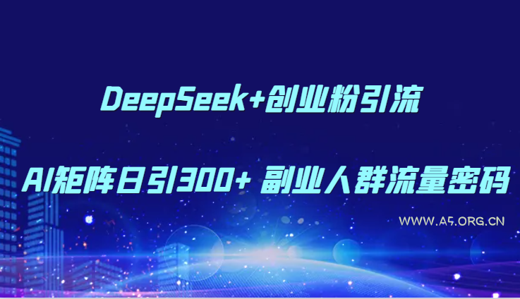DeepSeek+创业粉引流 AI矩阵日引300+ 副业人群流量密码-A5资源网