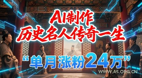 暴力起号！用AI制作历史名人传奇一生，单月涨粉24W，涨粉+变现赛道黑马来了-A5资源网