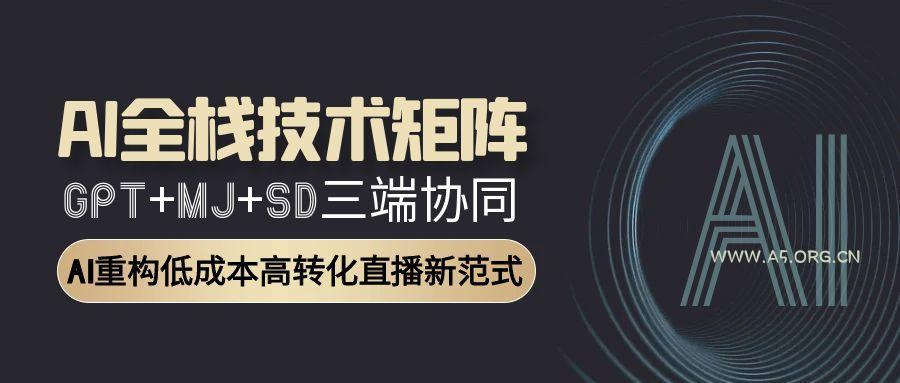 AI全栈技术矩阵：GPT+MJ+SD三端协同，AI重构低成本高转化直播新范式-A5资源网