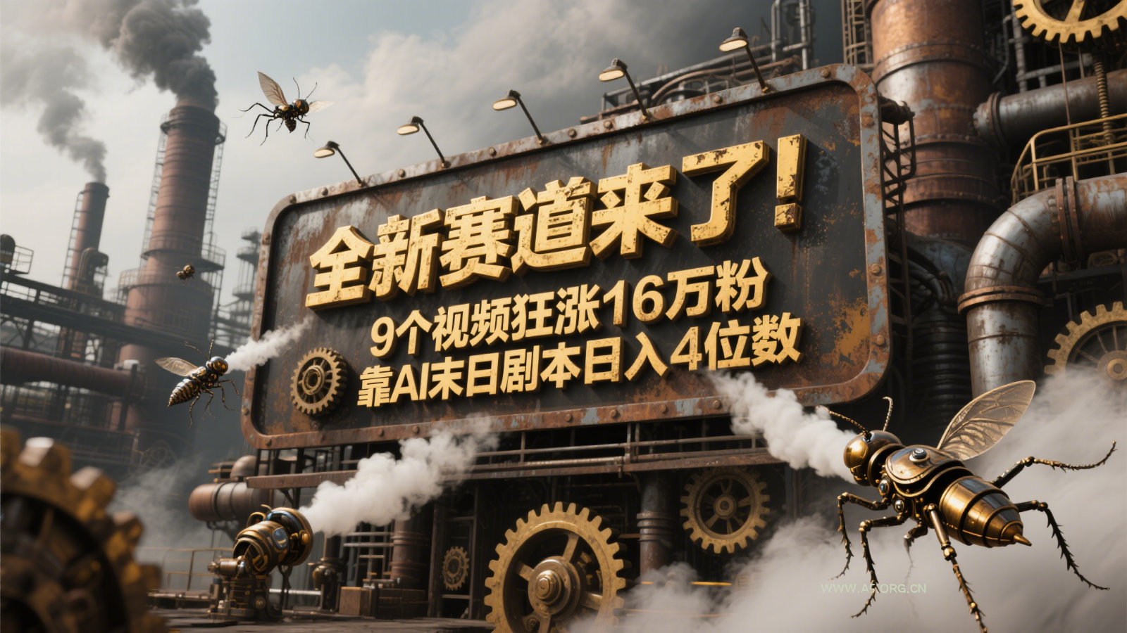 全新赛道来了！9个视频狂涨16万粉，靠AI末日剧本日入4位数，评论区爆肝追更！-A5资源网